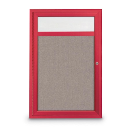 United Visual Products Slim Enclosed Corkboard, 30"x30", Bronze Alum Frame/Surf UVEB3030-BRONZE-SURF